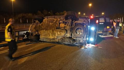 انقلاب مركبة المفوض العام للشرطة الإسرائيلية في عسقلان.jpg
