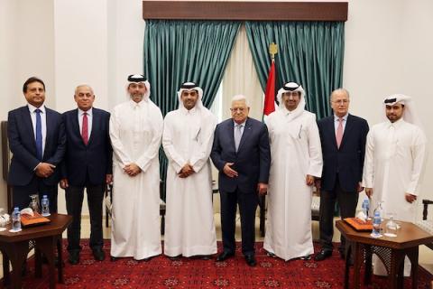 الرئيس الفلسطيني محمود عباس يلتقي مع وفد قطري من الإدارة العليا لشركة اوريدو