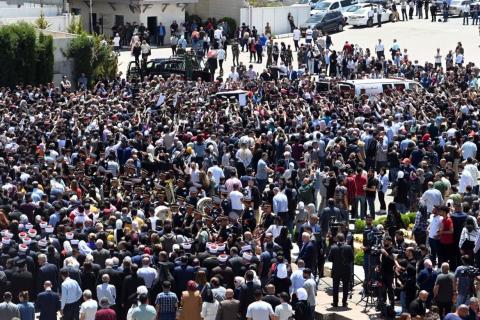 وداع جثمان الزميلة الشهيدة شيرين ابو عاقلة في مقر الرئاسة