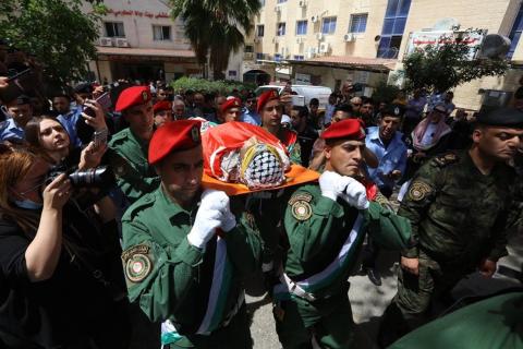 تشييع جثمان الشهيد الطفل زيد غنيم في بلدة الخضر جنوب بيت لحم