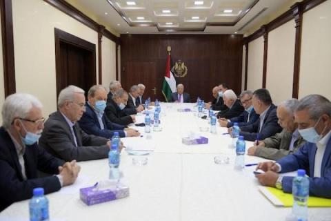 الرئيس الفلسطيني محمود عباس يترأس اجتماع  للجنة المركزية لحركة فتح في رام الله.JPG