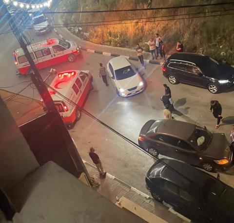 حادث سير وقع في منطقة رفيديا غرب نابلس