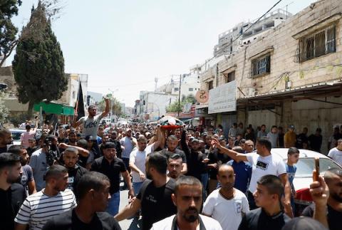 تشييع جثمان محمد مرعي إلى مثواه الأخير في مخيم جنين