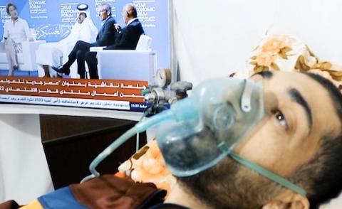 كتائب القسام الجناح العسكري لحركة حماس تعرض فيديو يظهر أحد جنود الاحتلال الأسرى لديها وهو يرقد على سرير ومتصل بجهاز تنفس اصطناعي.jpg
