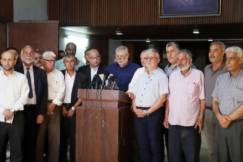 الفصائل الفلسطينية تقعد مؤتمرا في غزة عقب اجتماع لبحث تجاوزات الاحتلال في القدس والضفة وإضراب الأسرى.jpg