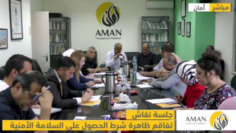 جلسة نقاش حول تفاقم ظاهرة شرط الحصول على السلامة الأمنية