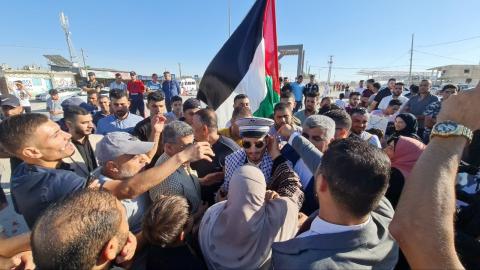 استقبال الشاب الفلسطيني المميز محمد أحمد محمد أبو رزق، من خان يونس جنوبي قطاع غزة، الحاصل على المرتبة في كلية الشرطة القطرية للعام الحالي.jpg