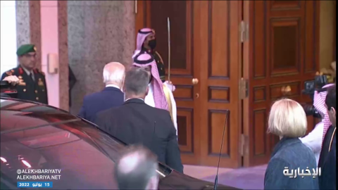 ولي العهد السعودي يستقبل رئيس الولايات المتحدة