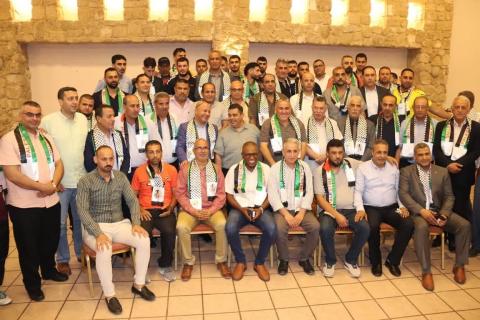 تنظيم حفل استقبال بقدوم نادي شباب عزون من الضفة الى قطاع غزة لخوض مباراة الذهاب لتحديد بطل كأس فلسطين لكرة اليد