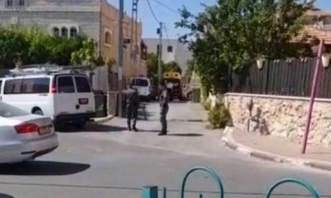 موقع جريمة الطعن في باقة الغربية، اليوم.jpg