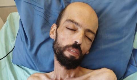 صور مروعة للأسير البطل خليل عواودة المضرب عن الطعام منذ ٦ شهور.jpg
