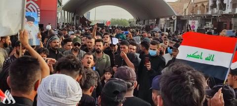 انطلاق تظاهرات لأنصار التيار الصدري بعدة محافظات تطالب بحل البرلمان.jpeg