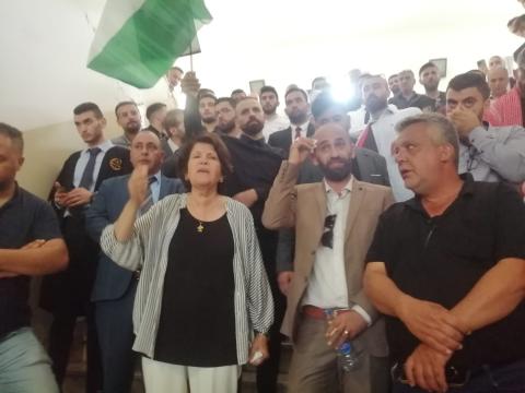ماجدة المصري في اعتصام المحامين في  جنين : كل الدعم لنضال المحامين الفلسطينين ومطلبهم بوقف العمل بقرارات بقوانين