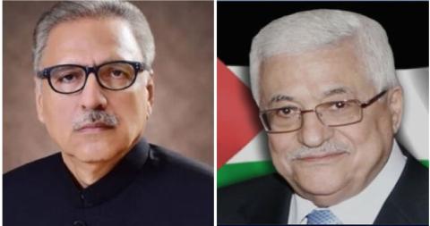 رئيس دولة فلسطين محمود عباس يعزي رئيس جمهورية باكستان الإسلامية الدكتور عارف علوي بضحايا الفيضانات.jpg