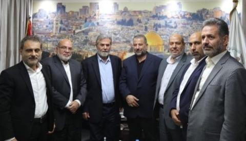 القائد النخالة يلتقي وفدا من حماس و المجتمعون يؤكدون على عمق العلاقة بين الحركتين.jpeg