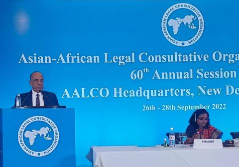 الشلالدة، خلال مشاركته في الدورة الستين لمنظمة (AALCO).jfif