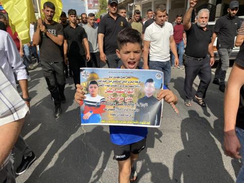 جنين - تشييع جثمان الشهيد عدي صلاح (17 عاما) لمثواه الاخير في كفردان غرب جنين 7.jpg