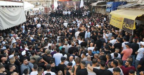 حفل تأبين الشهيدين محمد العزيزي وعبد الرحمن صبح بعد مرور أربعين يوماً على استشهادهم في مدينة نابلس.jpg