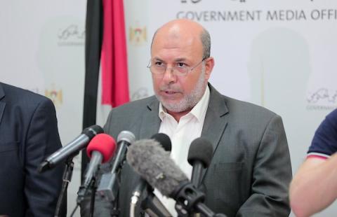 وكيل وزارة السياحة والآثار محمد خلة يتحدث مؤتمر صحفي حول إنجازات الوزارة للحفاظ الإرث التاريخي للشعب الفلسطيني في مدينة غزة.jpg