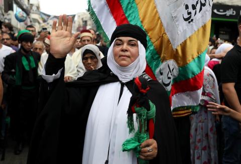 احتفالات دينية في ذكرى المولد النبوي في مدينة نابلس بالضفة الغربية