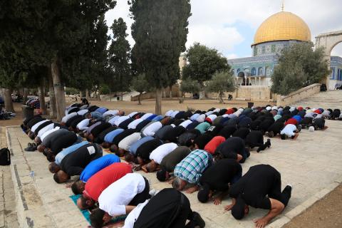 صلاة الجمعة في المسجد الأقصى بمدينة القدس