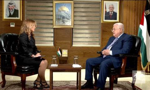 رئيس دولة فلسطين محمود عباس في مقابلة مع قناة العربية.jpg