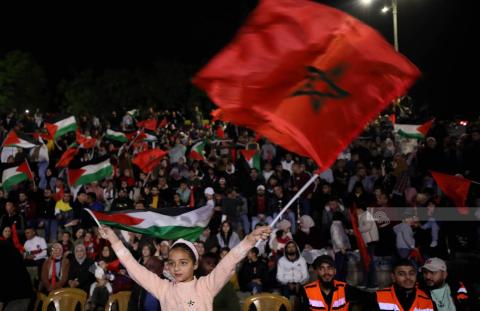احتفالات تعم الاراضي الفلسطينية بالتأهل التاريخي للمنتخب المغربي للدور نصف النهائي من مونديال قطر 2022