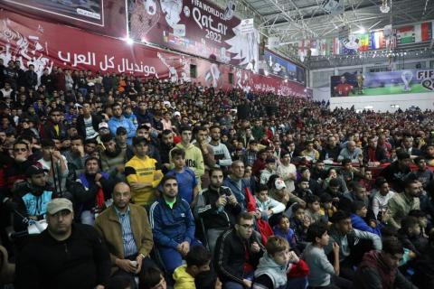 بالصور الاحتفال في غزة بتأهل المغرب لنصف نهائي