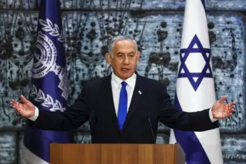 بنيامين نتنياهو يتحدث في القدس يوم 13 نوفمبر تشرين الثاني 2022. تصوير: رونن زفولن - رويترز