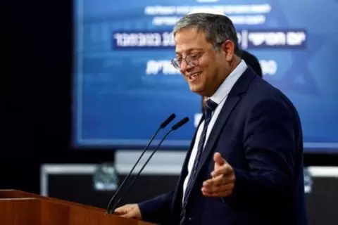 إيتمار بن جفير يتحدث في القدس بتاريخ العاشر من نوفمبر تشرين الثاني 2022. تصوير: رونين زفولون - رويترز