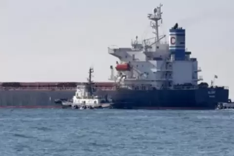 السفينة أم في غلوري التي تعطلت في التاسع من كانون الثاني/يناير 2023 في قناة السويس، في صورة التقطت لها في السابع من آب/أغسطس 2022 في مرفأ كراماتورسك الأوكراني afp