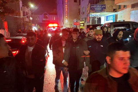 تظاهرة حاشدة في جنين تنديدا بجرائم الاحتلال.jpg