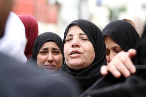 تشييع جثمان الشهيد عمر السعدي (24 عاما) إلى مثواه الأخير في مخيم جنين - تصوير - عدي دعيبس