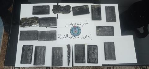الشرطة تقبض على احد كبار تجار المخدرات في  نابلس