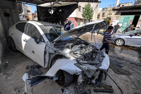 آثار الدمار الذي خلفته قوات الاحتلال الإسرائيلي عقب اقتحامها مخيم جنين (تصوير - أ ف ب).jpg