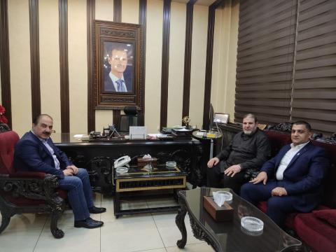 أبو قاسم دغمش ووفد حركة المقاومة الشعبية يتلقى الأمين العام المساعد لحزب البعث العربي الاشتراكي