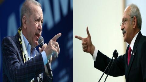 الرئيس التركي رجب طيب أردوغان ومنافسه المعارض كمال كيليشدار أوغلو. (أ ف ب).jpeg