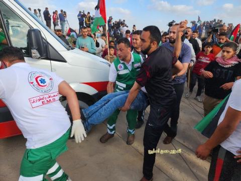 إصابات بالرصاص شرق مدينة غزة مسيرة الأعلام 5.jpg