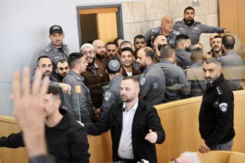 الأسرى الستة في محكمة إسرائيلية Getty Images.jpg