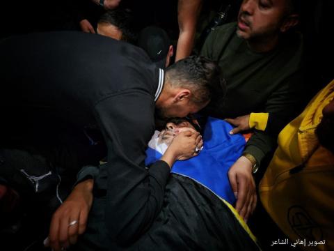 جانب من تشييع القائد في سرايا القدس جهاد غنام وزوجته في رفح جنوب قطاع غزة..jpg