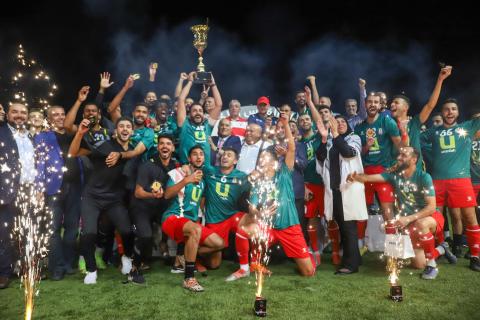 نادي الوحدات الأردني يحتفل بتتويجه باللقب.jpg