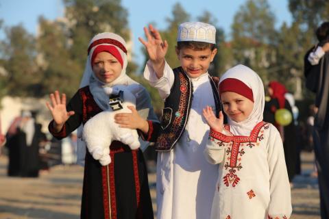 من أجواء صلاة عيد الأضحى في قطاع غزة