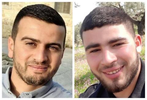 الشهيدان خالد صباح ومهند شحادة من قرية عوريف جنوب نابلس.jpg