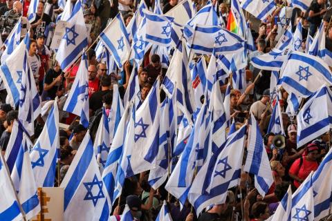 آلاف المتظاهرين بمطار  مطار بن غوريون (Getty images) 2.jpg