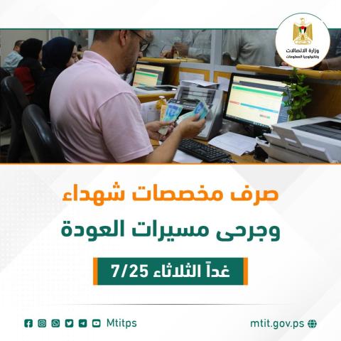 البدء بصرف مخصصات مسيرات العودة غداً الثلاثاء