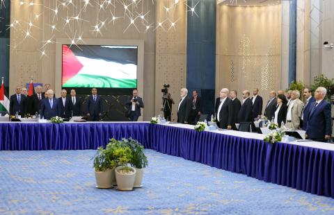 الرئيس محمود عباس، خلال اجتماع الأمناء العامين للفصائل الفلسطينية الذي عقد في مدينة العلمين الجديدة بجمهورية مصر العربية 34.jpg