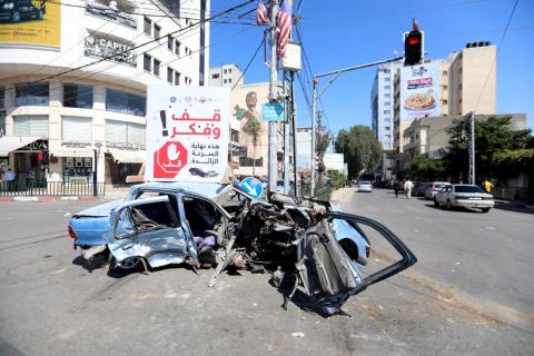"مرور غزة": 4 إصابات في 12 حادث سير خلال الـ 24 ساعة الماضية