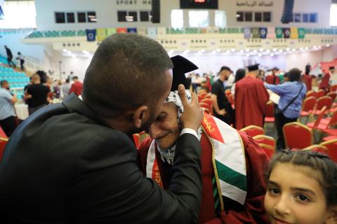 من حفل تخريج الجامعة العربية الامريكية