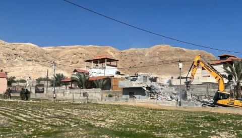 هدم 4 منازل واخطار بهدم 4 أخرى في قرية الديوك التحتا غرب أريحا