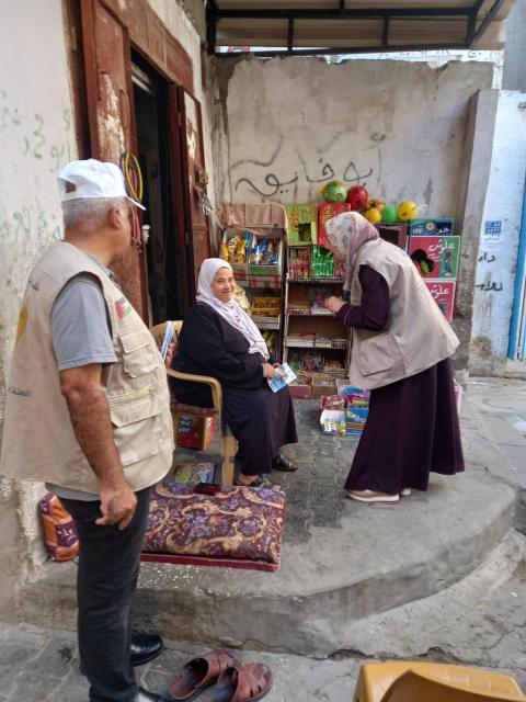 استمرار الحملة الوطنية ( الاونروا في خطر ) وفعاليات حملة "من بيت لبيت" في مخيم جباليا بزيارة مئات المنازل